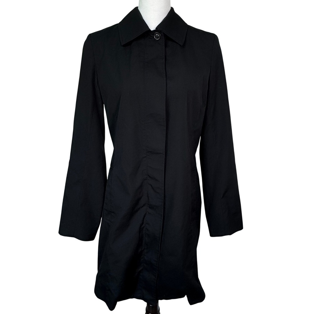 CINTAS Women's 2 Tall Black Work‎ Uniform Coat Jacket Button Front Outerwear